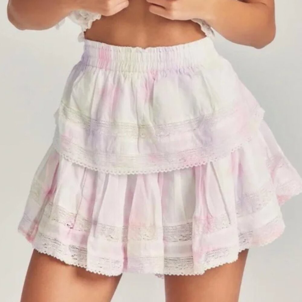 LoveShackFancy Ruffle RAINBOW skirt NEVER WORN XS